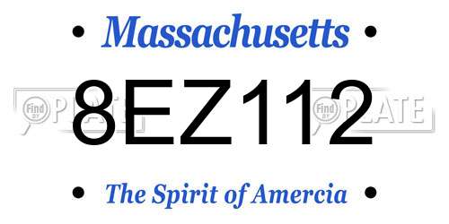 8EZ112 Massachusetts License Plate