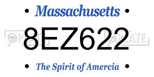 8EZ622 Massachusetts License Plate