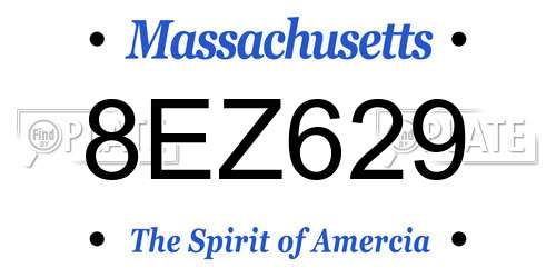 8EZ629 Massachusetts License Plate