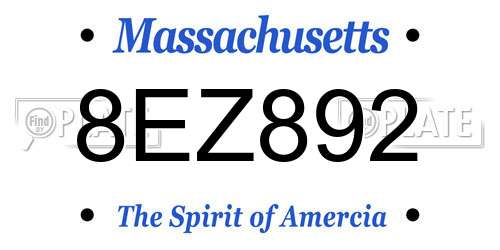 8EZ892 Massachusetts License Plate