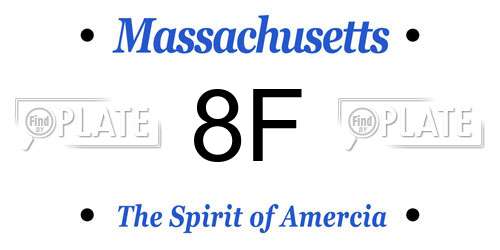 8F Massachusetts License Plate
