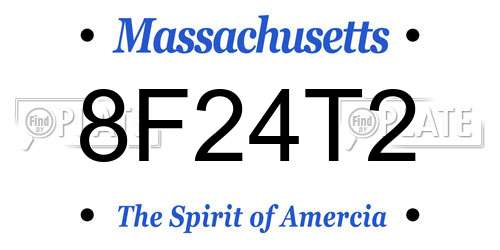 8F24T2 Massachusetts License Plate