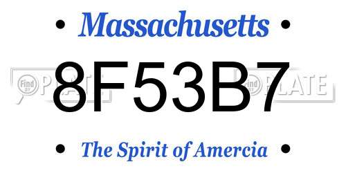 8F53B7 Massachusetts License Plate