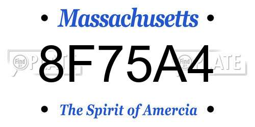 8F75A4 Massachusetts License Plate
