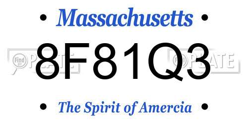 8F81Q3 Massachusetts License Plate