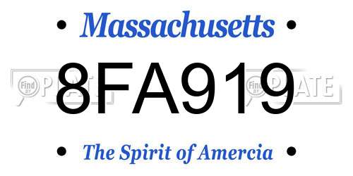 8FA919 Massachusetts License Plate