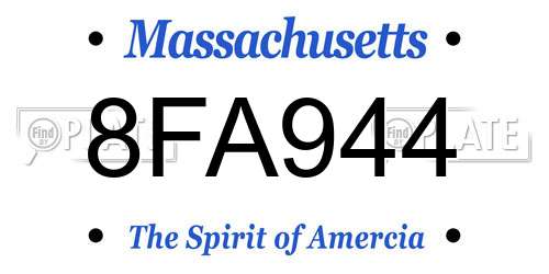 8FA944 Massachusetts License Plate