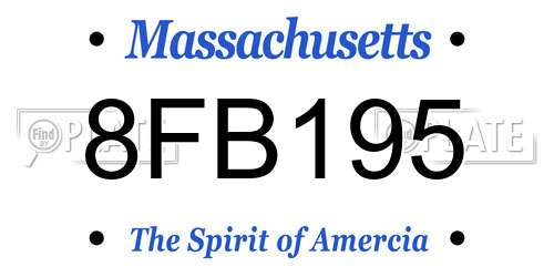8FB195 Massachusetts License Plate