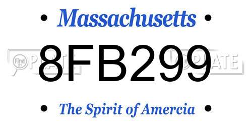 8FB299 Massachusetts License Plate