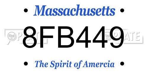 8FB449 Massachusetts License Plate