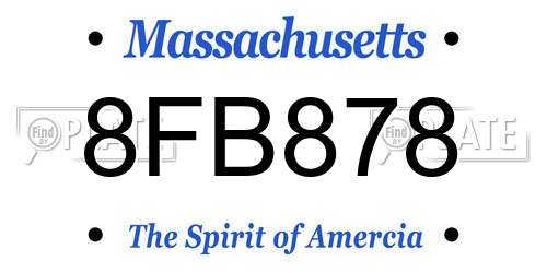 8FB878 Massachusetts License Plate