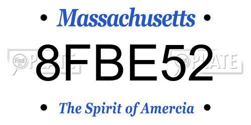 8FBE52 Massachusetts License Plate