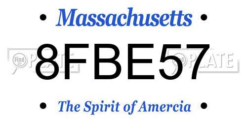 8FBE57 Massachusetts License Plate