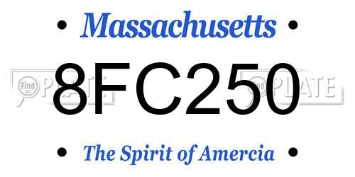 8FC250 Massachusetts License Plate