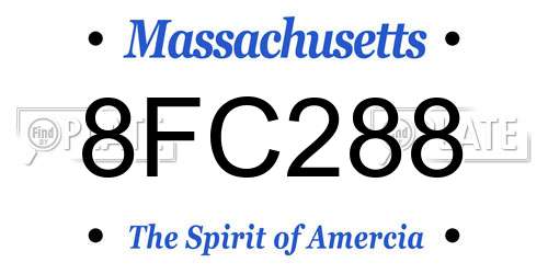8FC288 Massachusetts License Plate