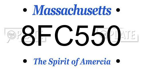 8FC550 Massachusetts License Plate