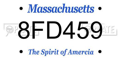 8FD459 Massachusetts License Plate