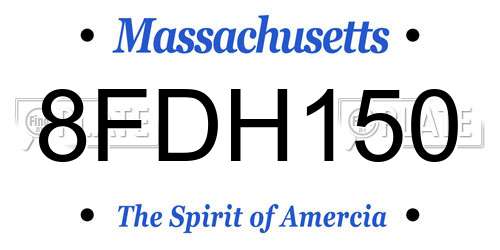 8FDH150 Massachusetts License Plate