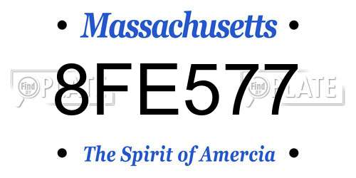 8FE577 Massachusetts License Plate