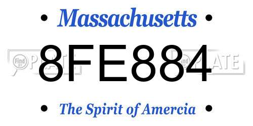8FE884 Massachusetts License Plate