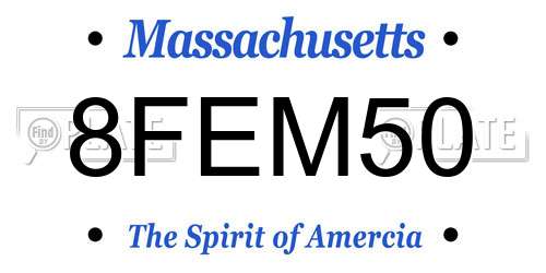 8FEM50 Massachusetts License Plate