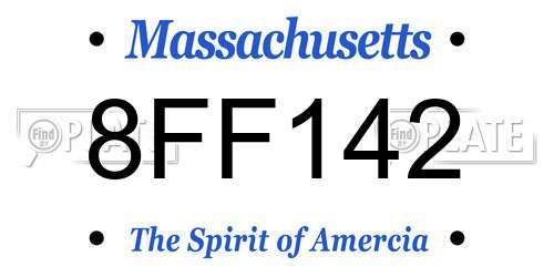 8FF142 Massachusetts License Plate