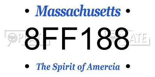 8FF188 Massachusetts License Plate