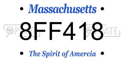 8FF418 Massachusetts License Plate