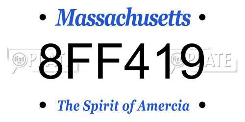 8FF419 Massachusetts License Plate