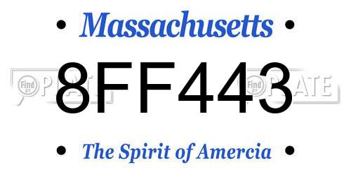 8FF443 Massachusetts License Plate
