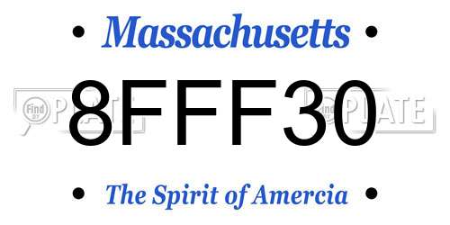 8FFF30 Massachusetts License Plate