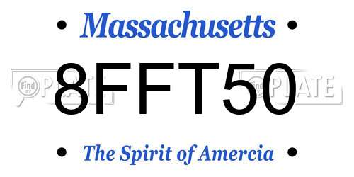 8FFT50 Massachusetts License Plate