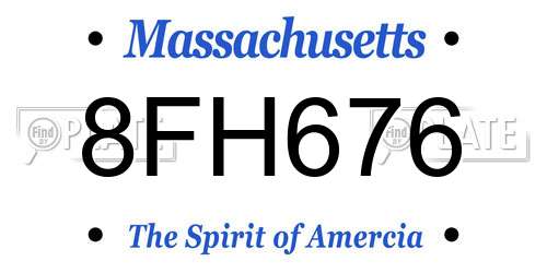 8FH676 Massachusetts License Plate