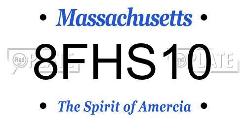 8FHS10 Massachusetts License Plate