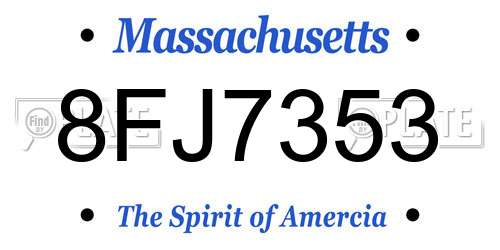 8FJ7353 Massachusetts License Plate