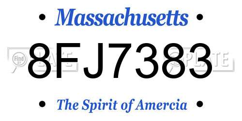 8FJ7383 Massachusetts License Plate