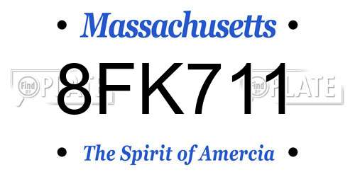 8FK711 Massachusetts License Plate