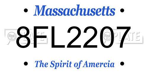 8FL2207 Massachusetts License Plate