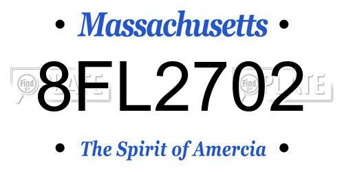 8FL2702 Massachusetts License Plate