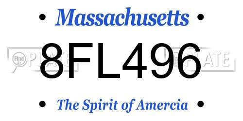 8FL496 Massachusetts License Plate