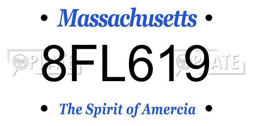 8FL619 Massachusetts License Plate