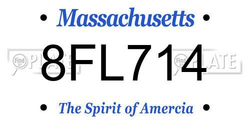 8FL714 Massachusetts License Plate