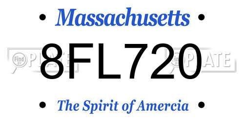 8FL720 Massachusetts License Plate