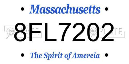 8FL7202 Massachusetts License Plate