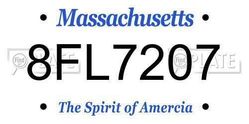8FL7207 Massachusetts License Plate