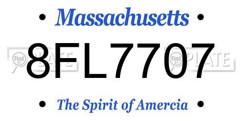 8FL7707 Massachusetts License Plate