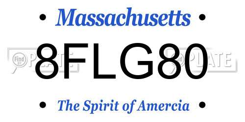 8FLG80 Massachusetts License Plate