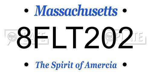 8FLT202 Massachusetts License Plate