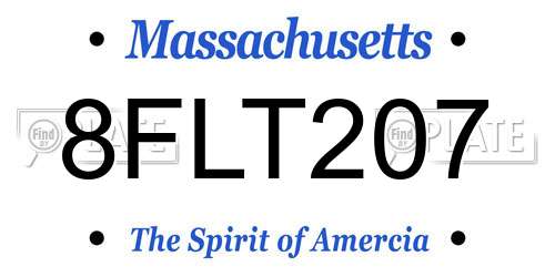 8FLT207 Massachusetts License Plate