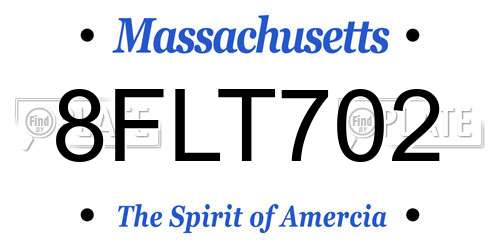 8FLT702 Massachusetts License Plate